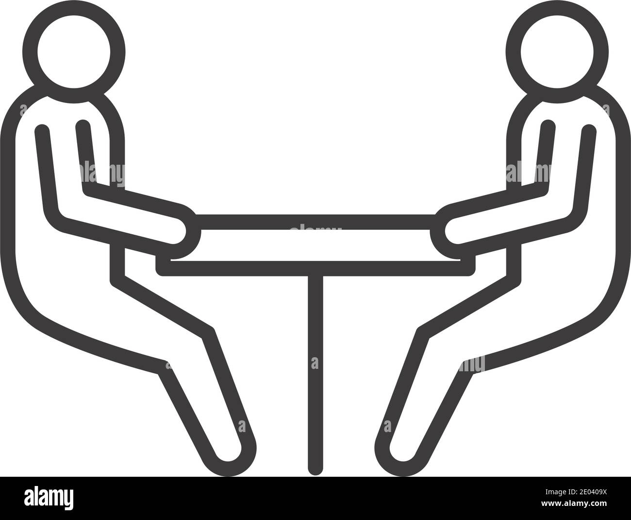 Two businesspeople avatars on table design, Teamwork business ...