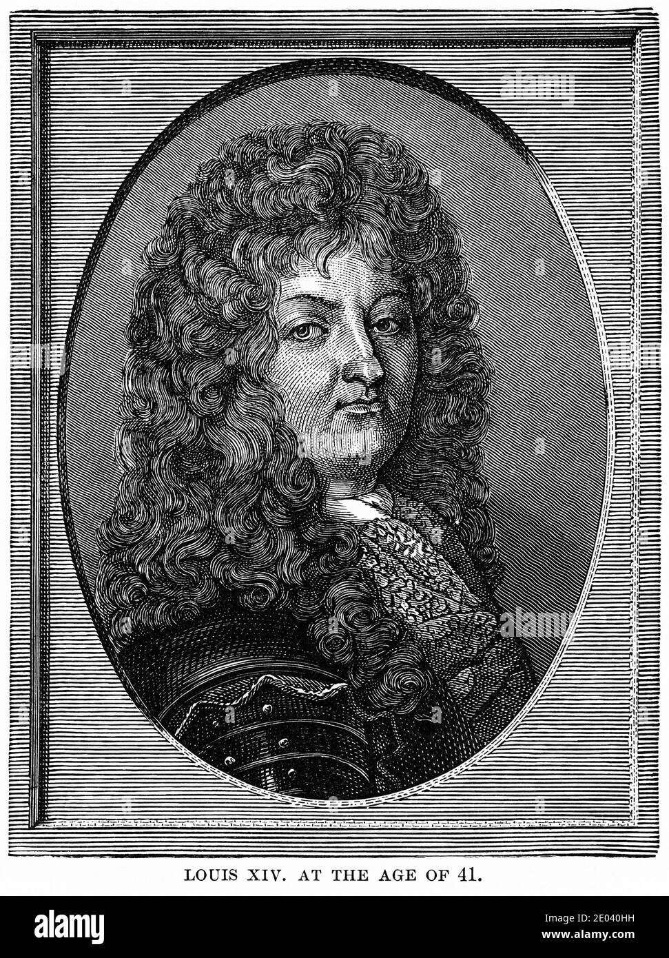 Louis XIV, at the age of 41, Illustration, Ridpath's History of the World, Volume III, by John Clark Ridpath, LL. D., Merrill & Baker Publishers, New York, 1897 Stock Photo