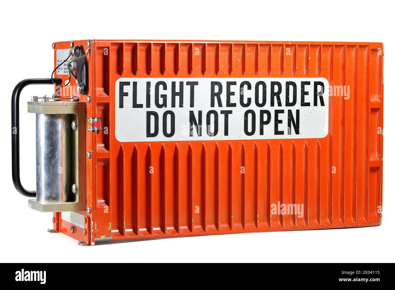 flight data recorder from aircraft isolated on white background Stock Photo