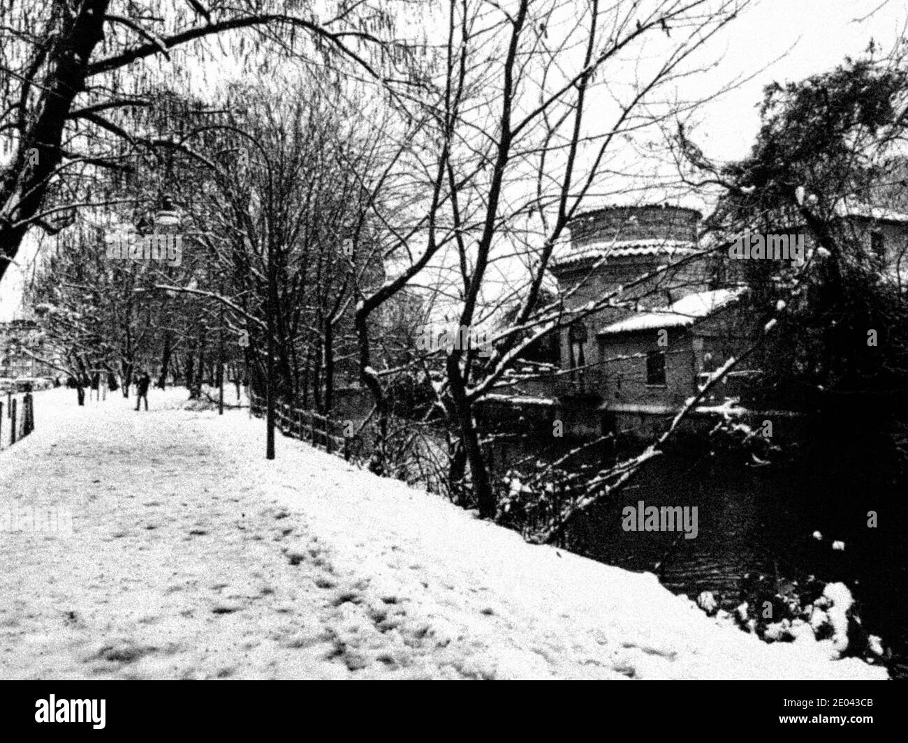 Neve a Milano Snow in Milan Stock Photo