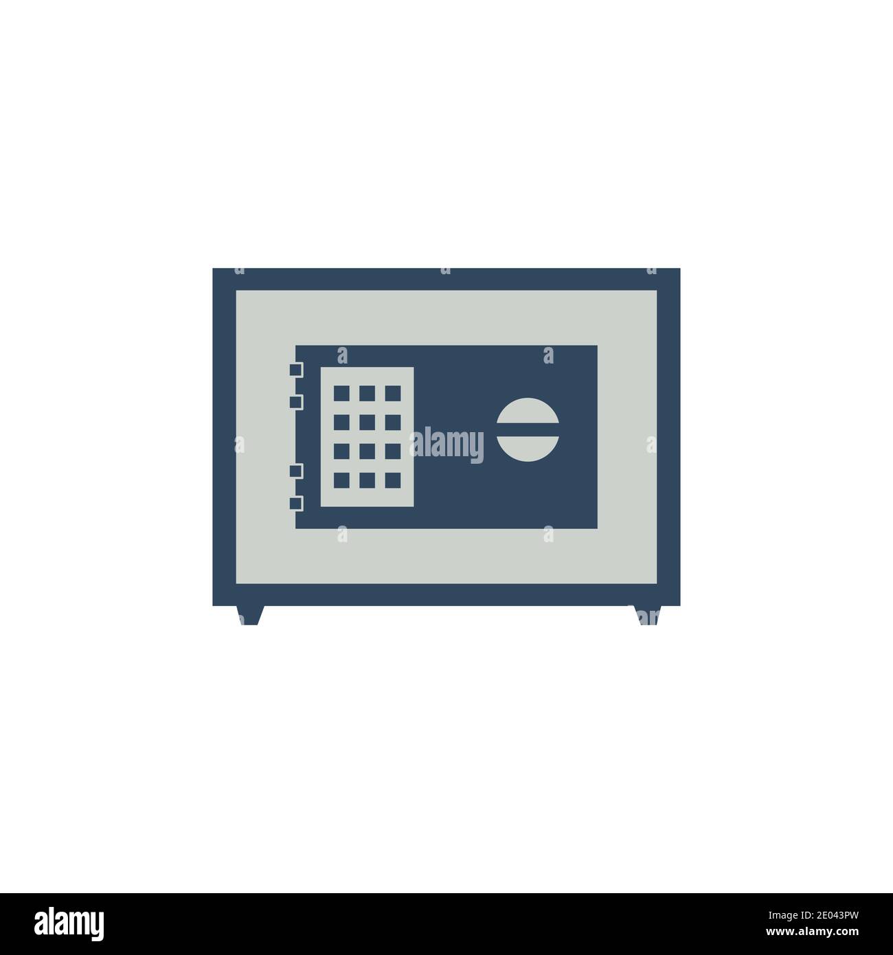 Safe vector icon isolated on white background. Colored strongbox Stock Vector