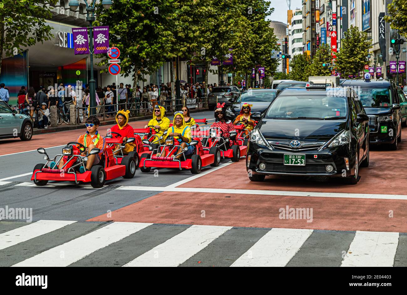 Go-karting in disguise in Tokyo, Japan Stock Photo