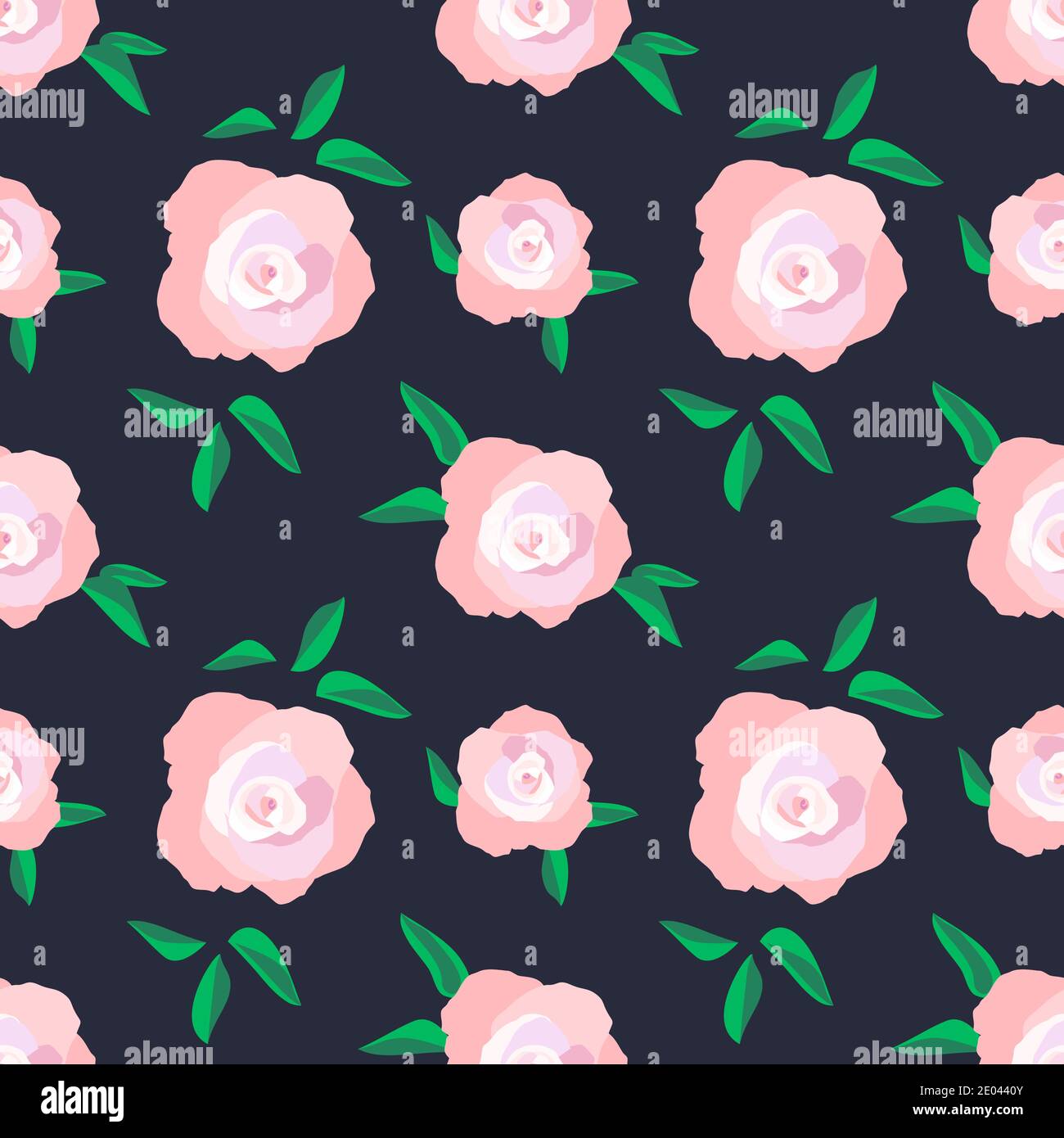 Exuberant Bold Roses Flowering seamless vector pattern Stock Vector