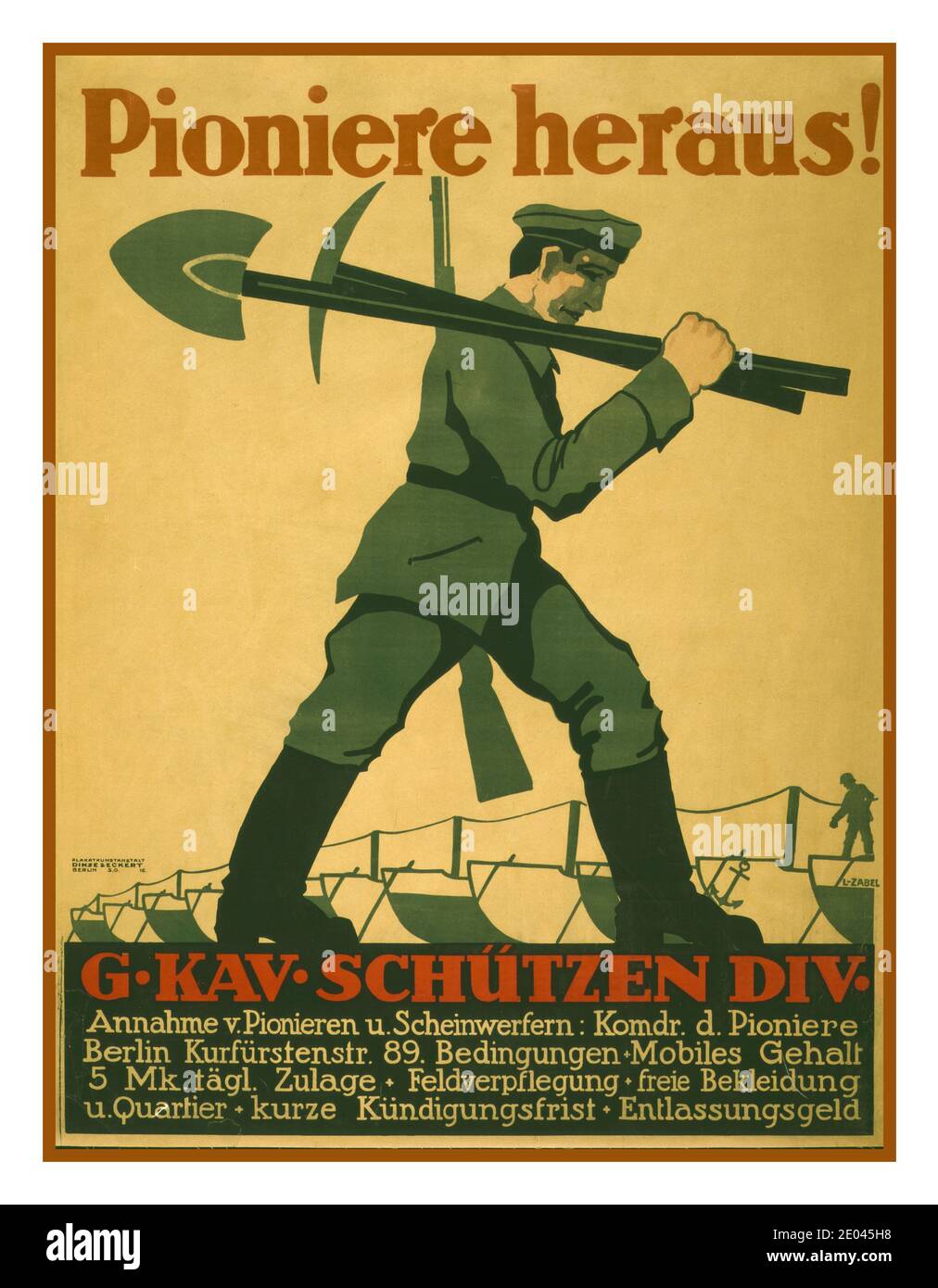 Vintage German WW1 Military Propaganda Poster Helden von der Front
