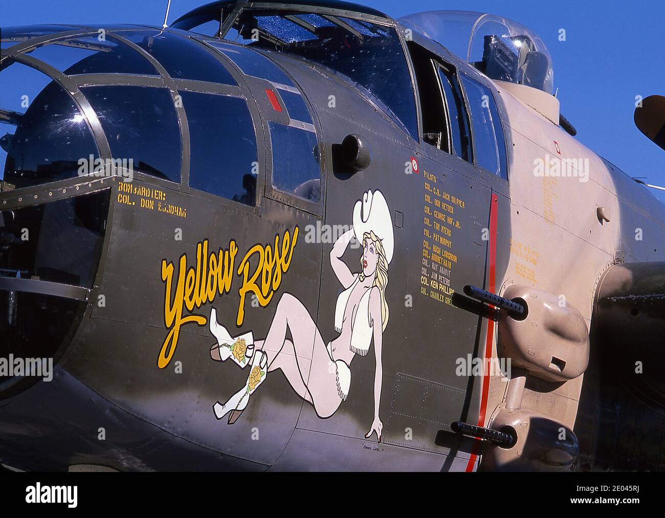 Decorative, Personalized Folk Art painted on Military Combat Aircraft Stock Photo