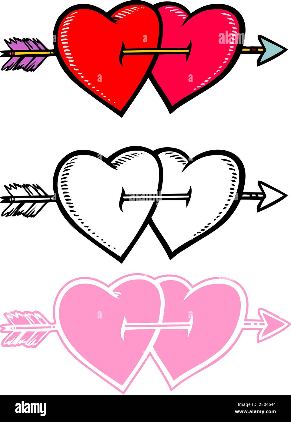 Two Hearts And Arrow High Resolution Stock Photography and Images - Alamy