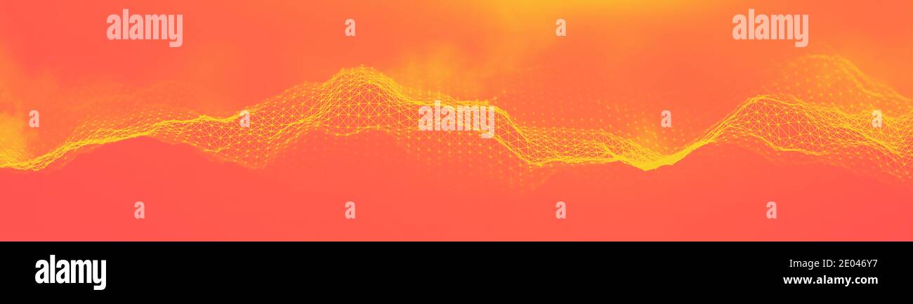 Retro orange abstract background. Colorful geometric cover design. 3d rendering. Stock Photo