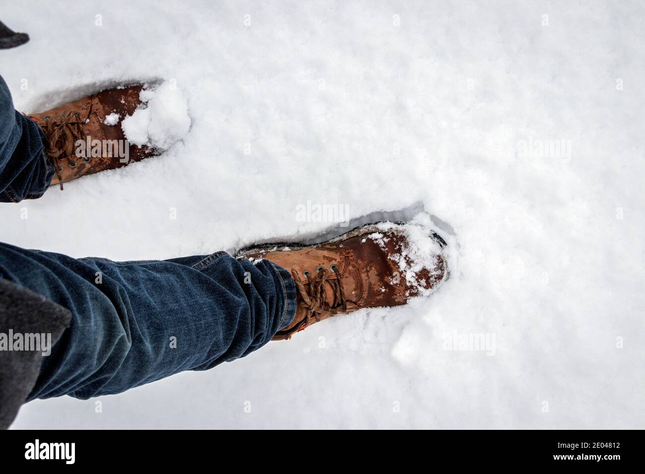 Top view mans feet walking hi-res stock photography and images - Alamy
