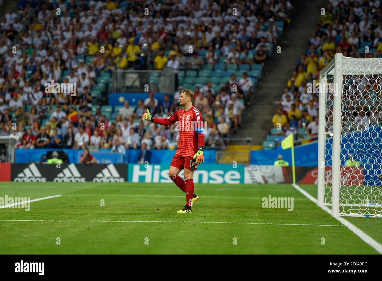 SOCHI, RUSSIA-23 JUNE 2018 Goal keeper Manuel Neuer of Germany during the Russia 2018 World Cup Group F football match between Germany and Sweden Stock Photo