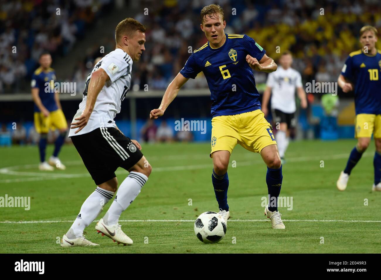 Sochi Russia 23 June 2018 Joshua Kimmich L Of Germany Vs Ludwig Augustinsson Of Sweden During The Russia 2018 World Cup Group F Football Match Betw Stock Photo Alamy