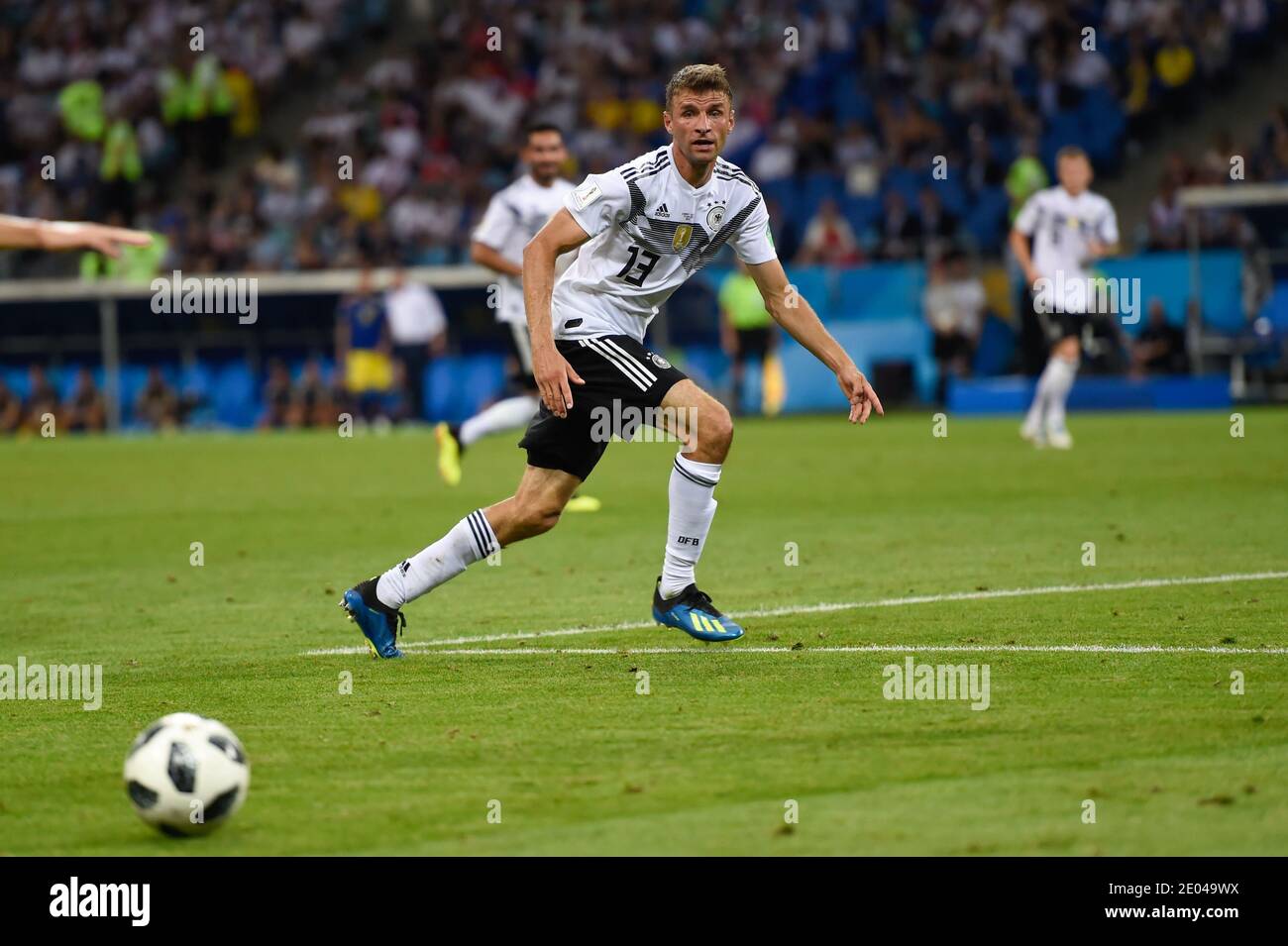 SOCHI, RUSSIA-23 JUNE 2018 Thomas Muller of Germany during the Russia 2018 World Cup Group F football match between Germany and Sweden Stock Photo
