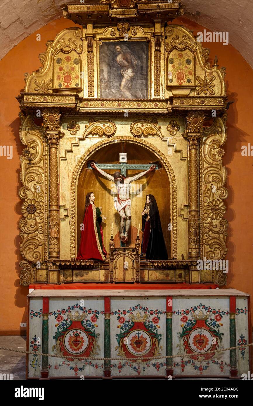 Altar piece, Religious Art Museum, Monasterio de Santa Catalina (Monastery of St. Catherine), Arequipa, Peru Stock Photo