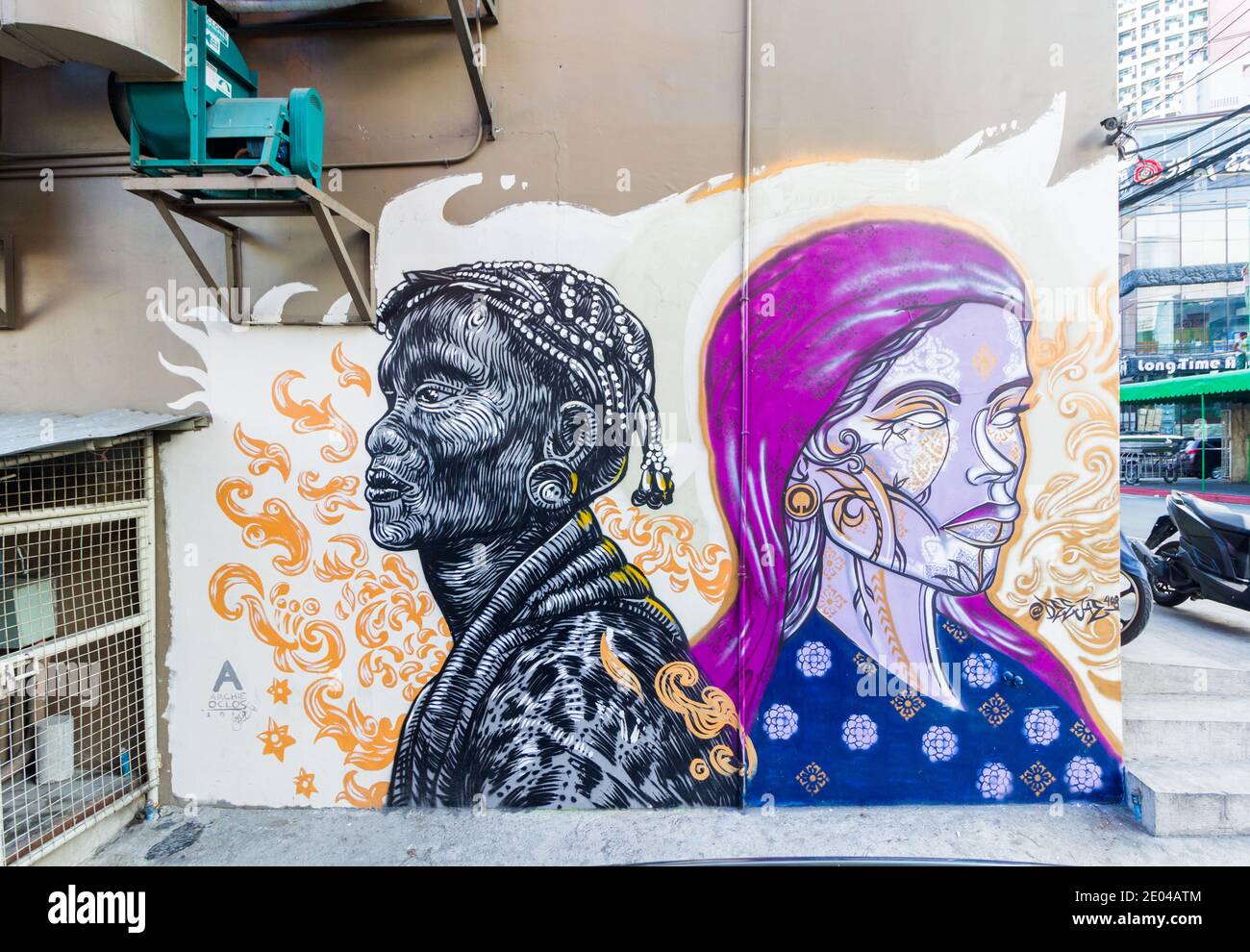 Wall art mural by Dee Jae Pa'este in Metro Manila, Philippines Stock