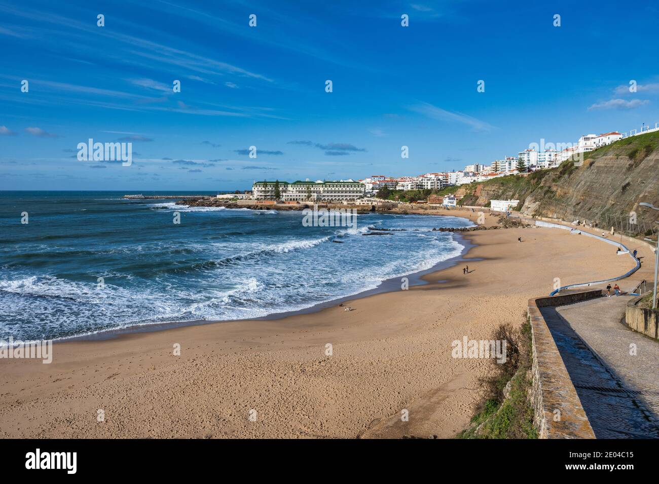 view of Sul beach in Ericeira village in Portugal. Stock Photo