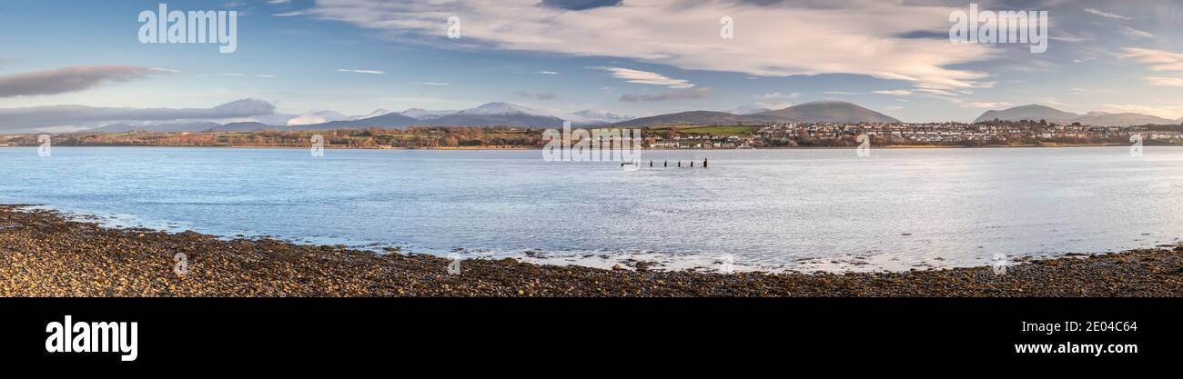 Menai Straits in winter, Anglesey, North Wales Stock Photo