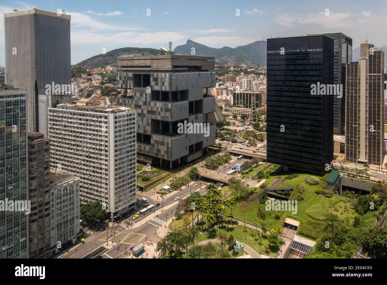 Financial Buildings in Downtown Rio de Janeiro Stock Photo