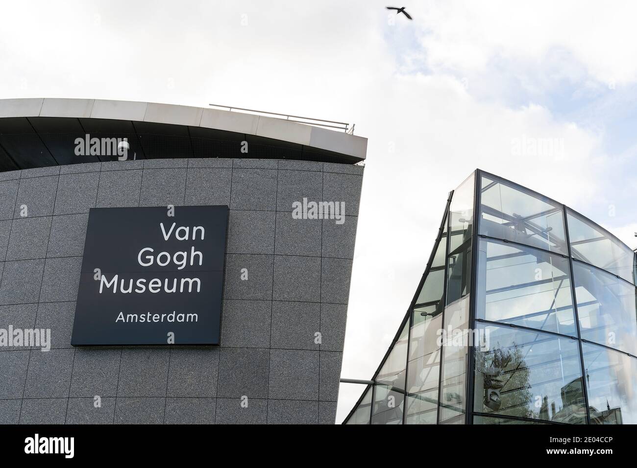 Amsterdam, the Netherlands - October 18, 2018: Close up of the Van Gogh Museum in Amsterdam,  displaying Van Gogh’s artwork a populair and famous dutc Stock Photo