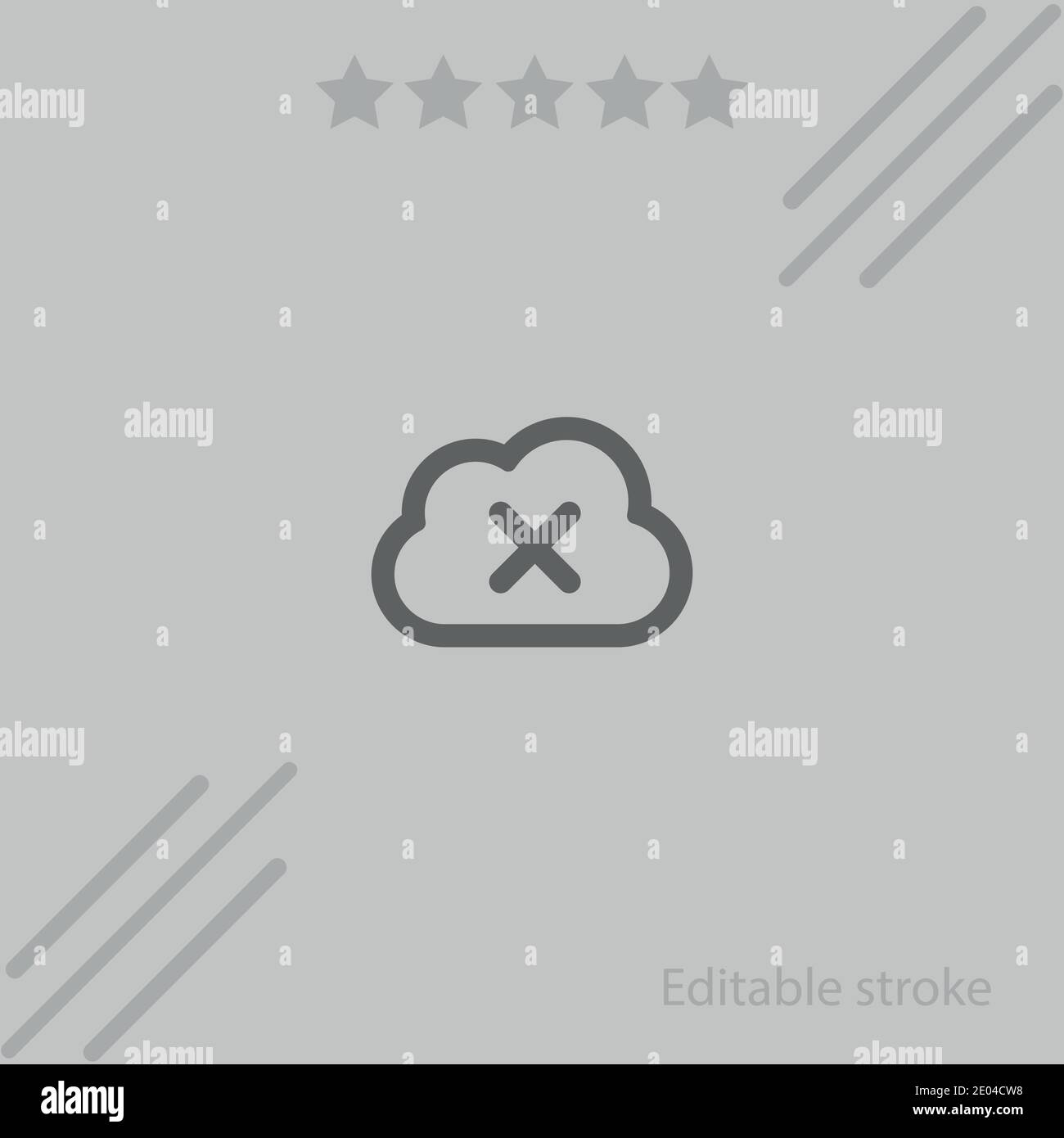 delete from cloud outlined button vector icon modern simple vector illustration Stock Vector