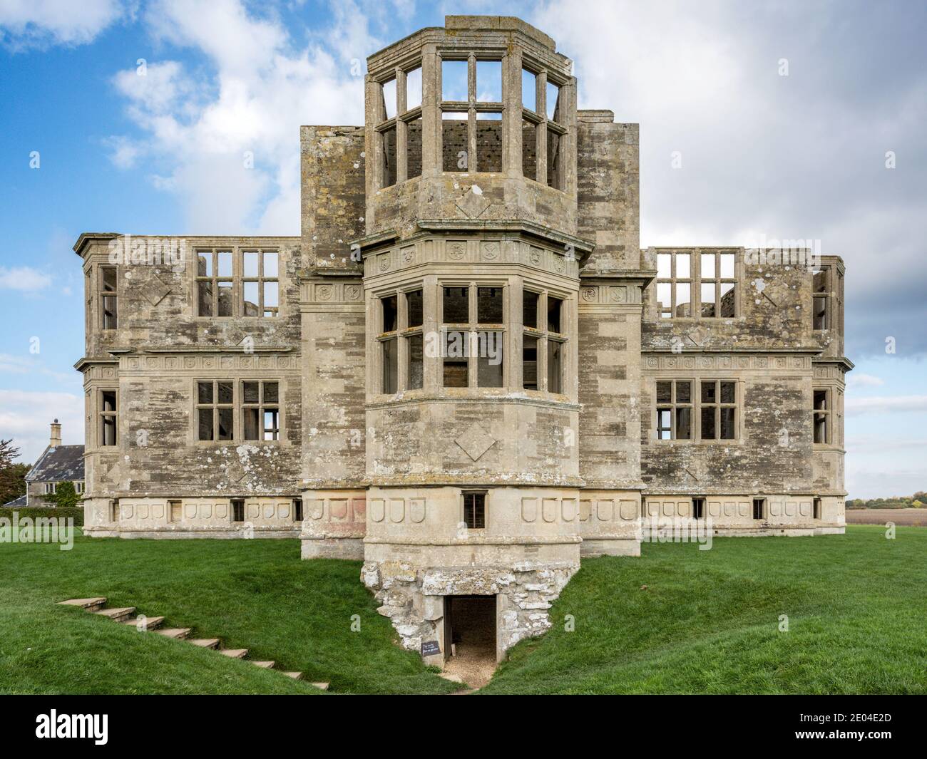 Lyveden New Bield is a magnificent unfinished Elizabethan summer house in the east of Northamptonshire, England. Stock Photo
