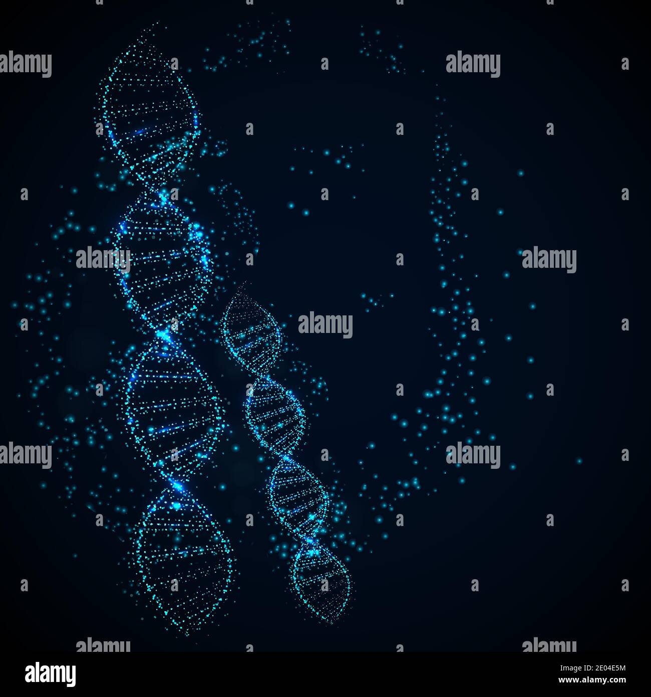 DNA molecule structure, Futuristic Sci-Fi interface, vector background in concept technology, communication, digital, ai, science. Stock Vector