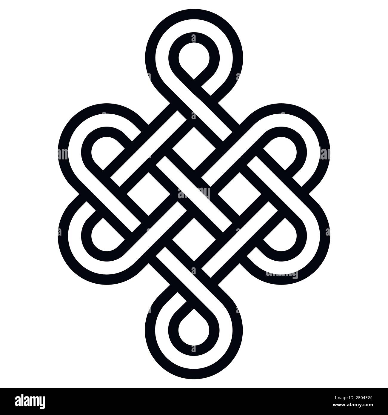 Mystical knot of longevity and health, sign good luck Feng Shui, vector the infinity knot, health symbol tattoo Stock Vector