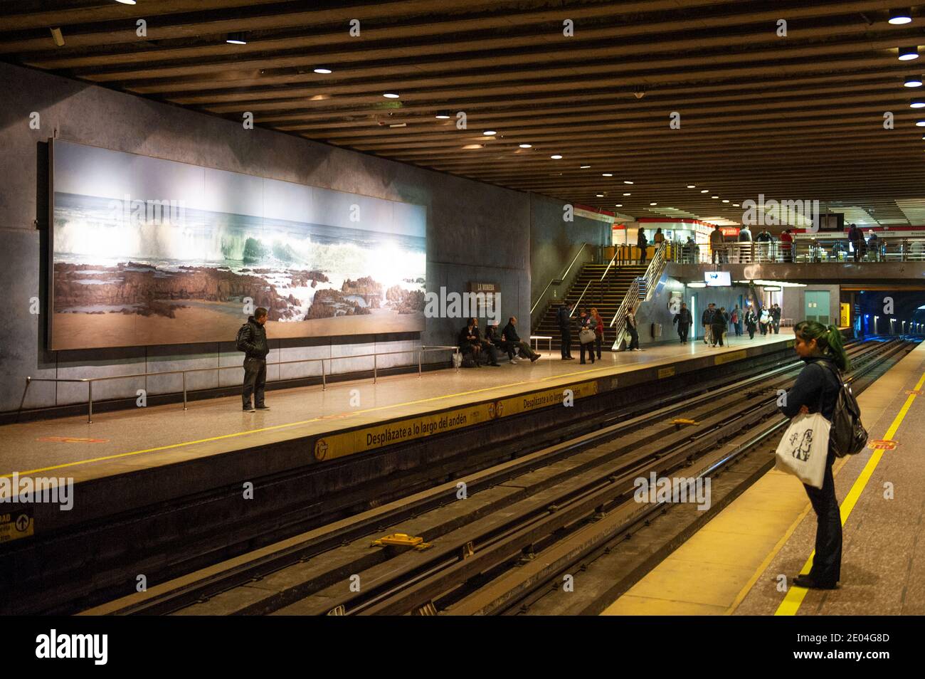 Inside Santiago de Chile metro station Stock Photo