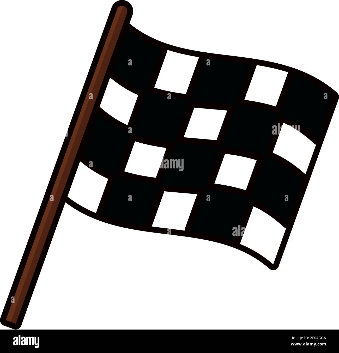 racing flag icon over white background, line anf fill style, vector ...