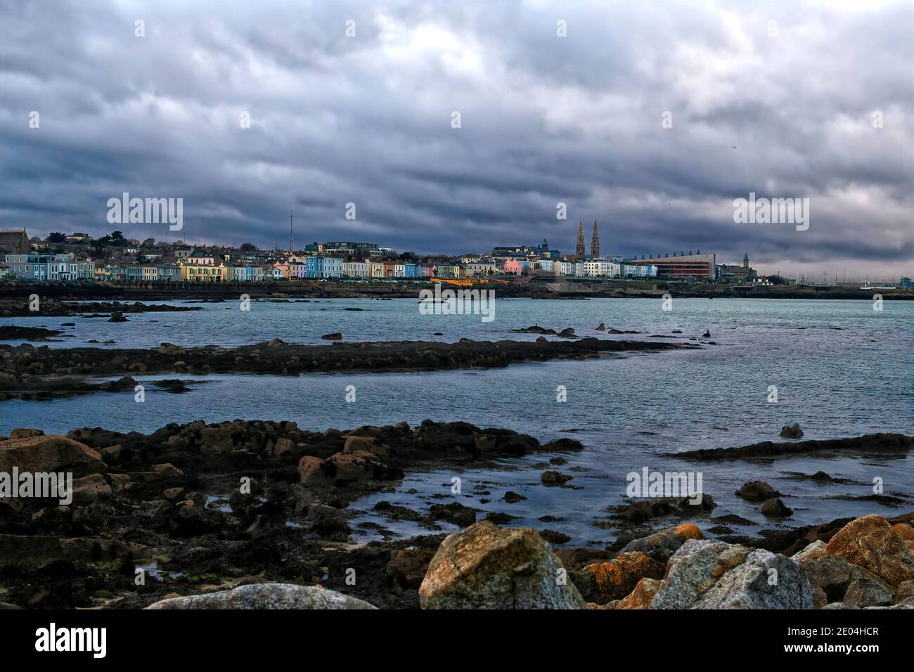 A view of Dun Laoghaire seafront in County Dublin, Ireland Stock Photo