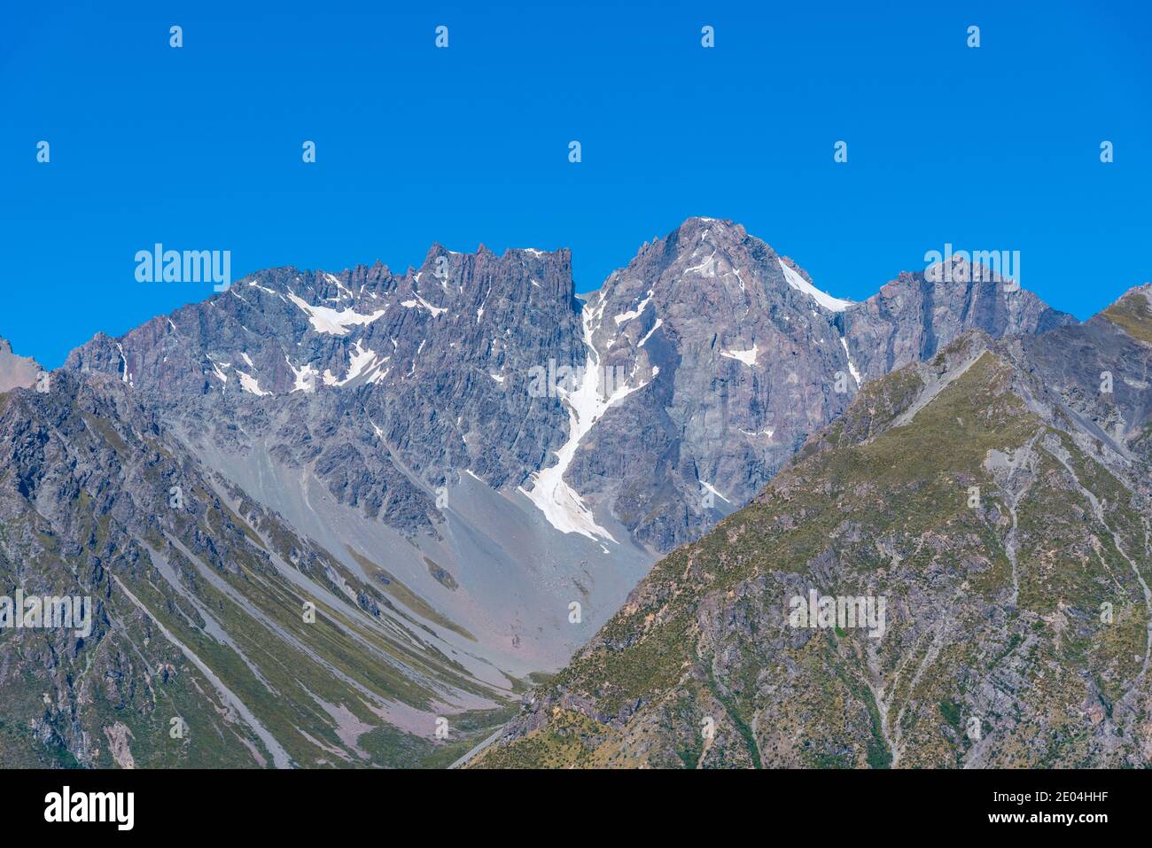 Peaks of Aoraki / Mount Cook national park in New Zealand Stock Photo ...