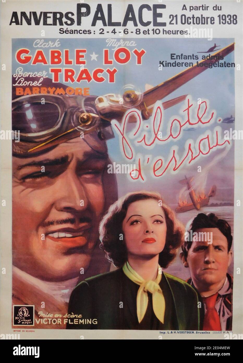 CLARK GABLE MYRNA LOY and SPENCER TRACY in TEST PILOT 1938 director ...