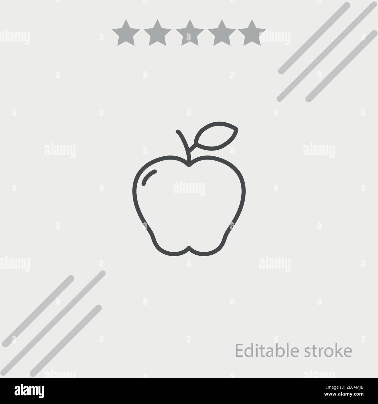 apple fruit with leaf vector icon modern simple vector illustration ...