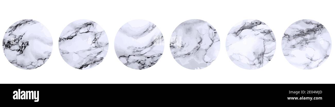 Social Media Marble Texture Highlight Icon Set. Vector illustration Stock Vector