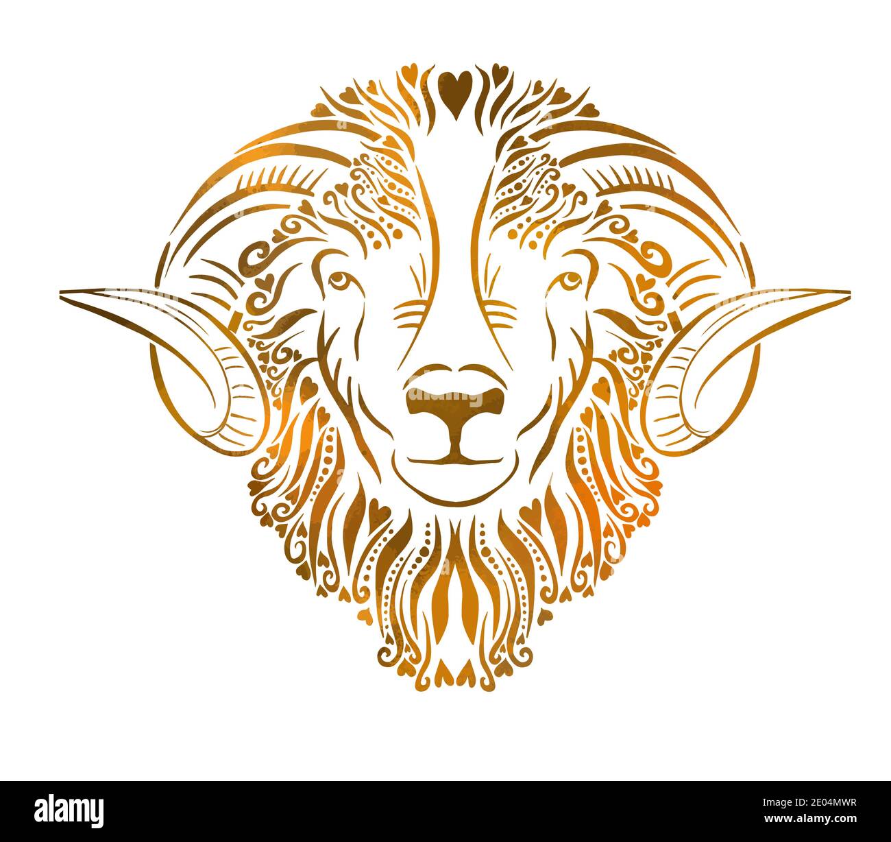 Zodiac signs - Aries (colored) Stock Vector
