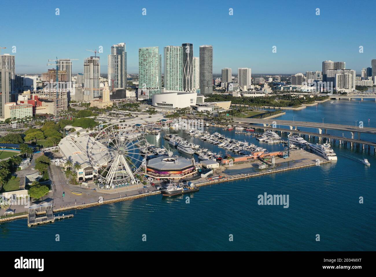 Miami Florida December 27 2020 Aerial View Of Bayside Marketplace miami-florida-december-27-2020-aerial-view-of-bayside-marketplace