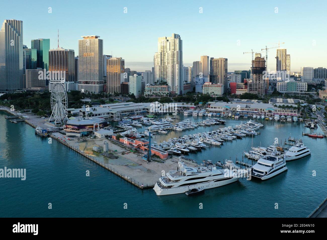 Miami Florida December 27 2020 Aerial View Of Bayside Marketplace miami-florida-december-27-2020-aerial-view-of-bayside-marketplace