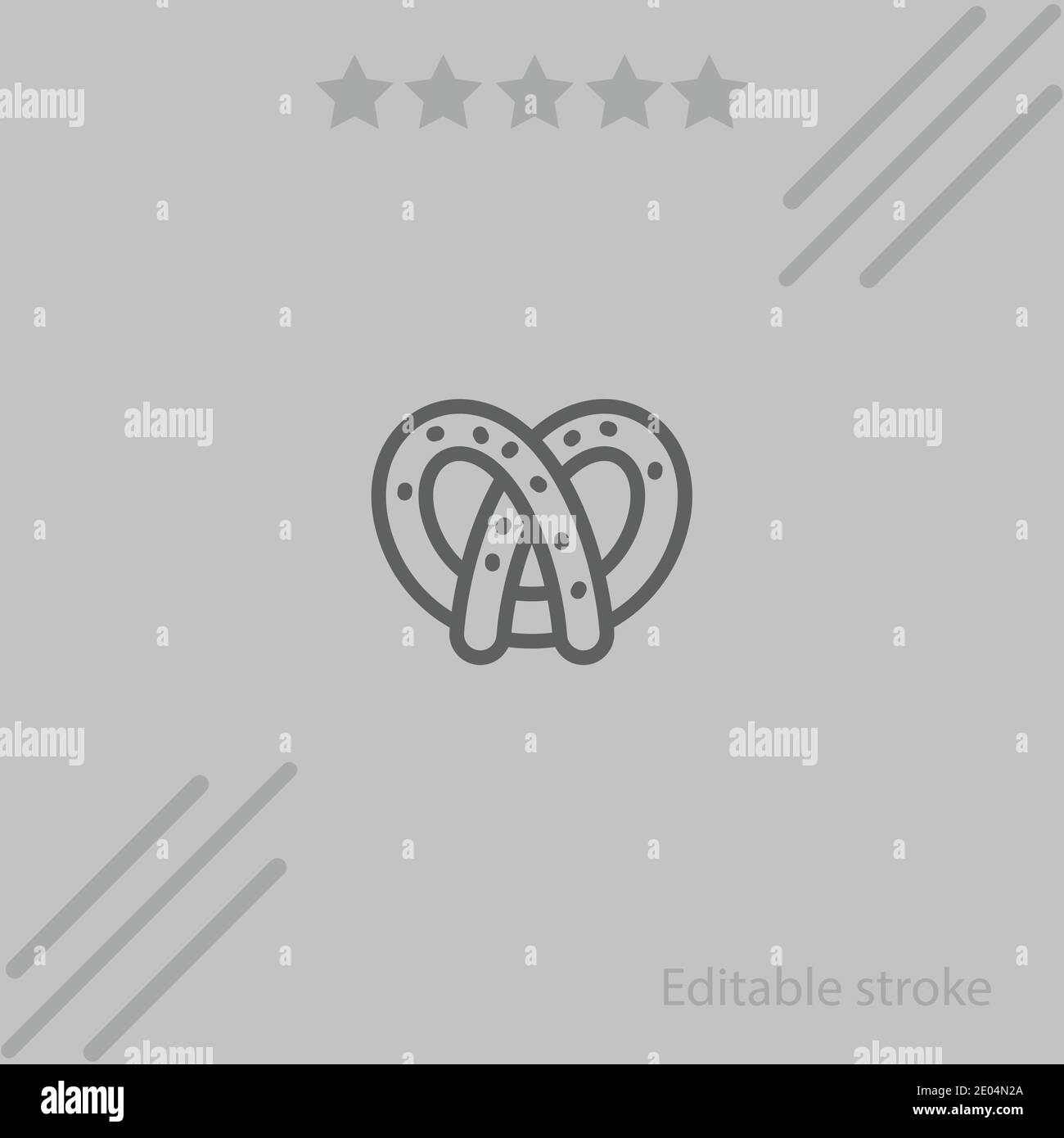 big pretzel vector icon modern simple vector illustration Stock Vector