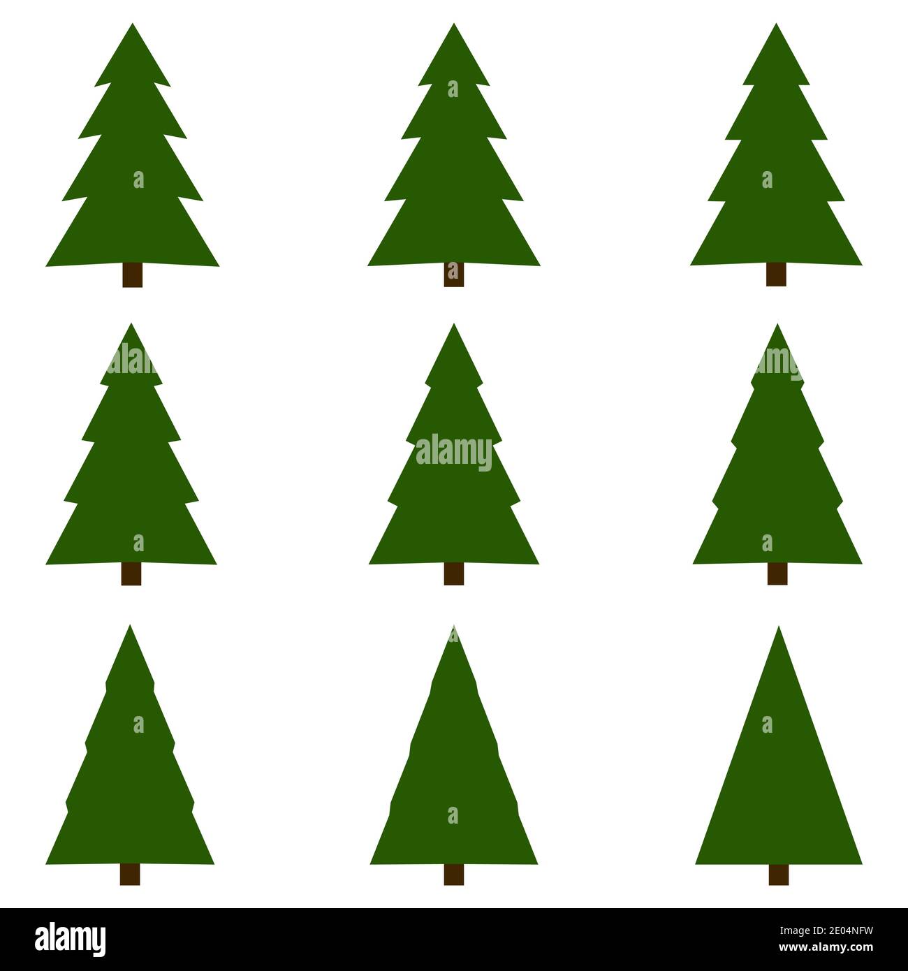 Set of Christmas trees vector Christmas tree template Stock Vector ...