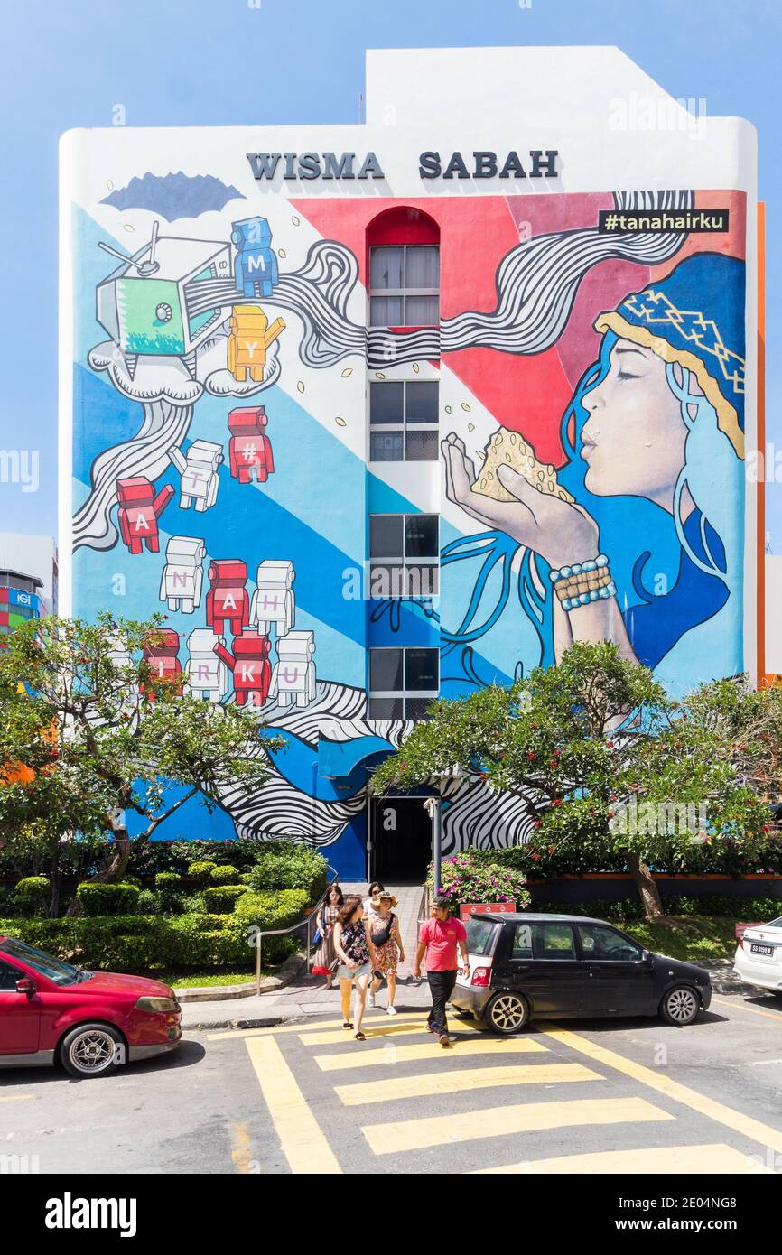 Wall art in Kota Kinabalu, Sabah, Malaysia Stock Photo Alamy