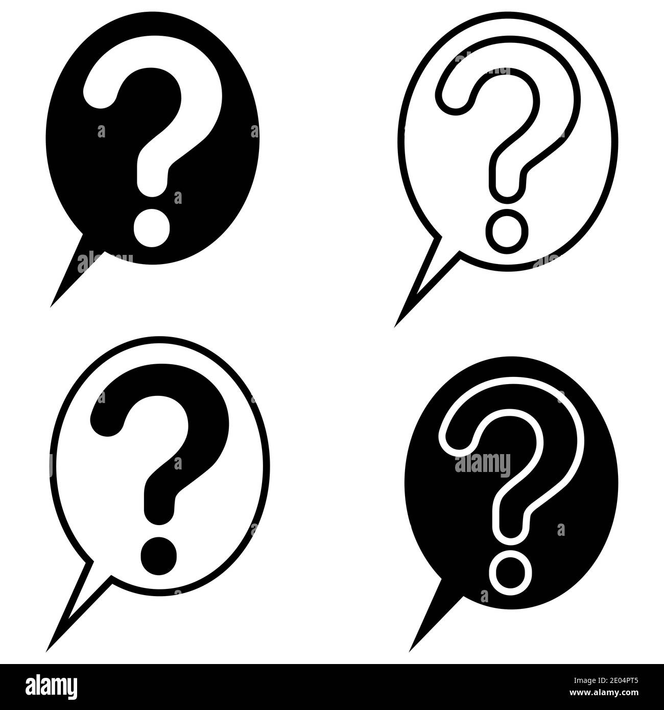 set question mark bubble icon vector, symbol sign ask, faq Stock Vector