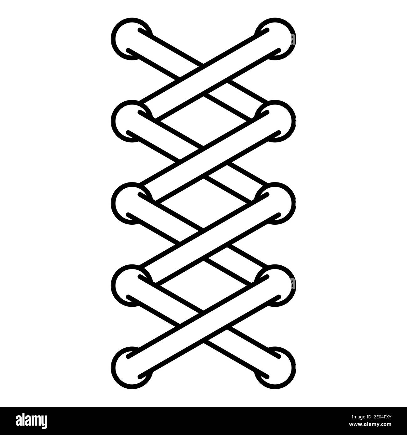 Shoelace shoes, linking laces fastening rope stitch concept, vector diagrams shoelaces, icon lace shoe Stock Vector
