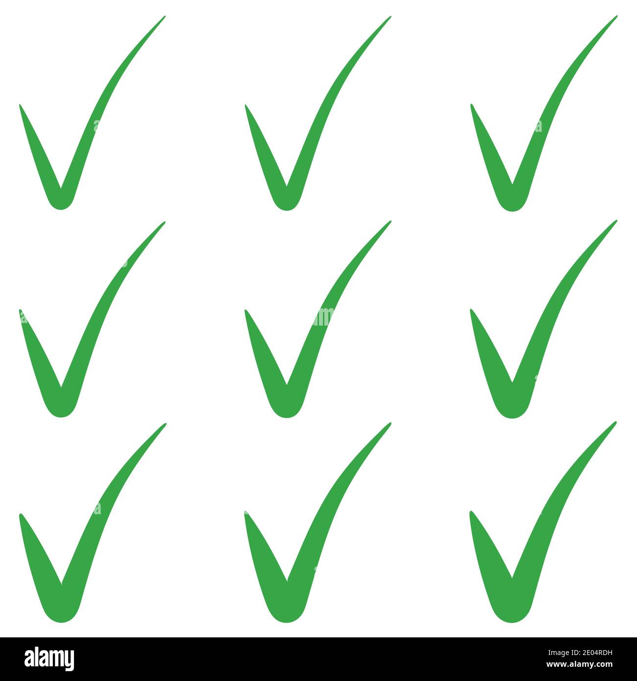 Set tick green checkmark correct mark checkbox, vector tick green checkmark symbol of approval Stock Vector