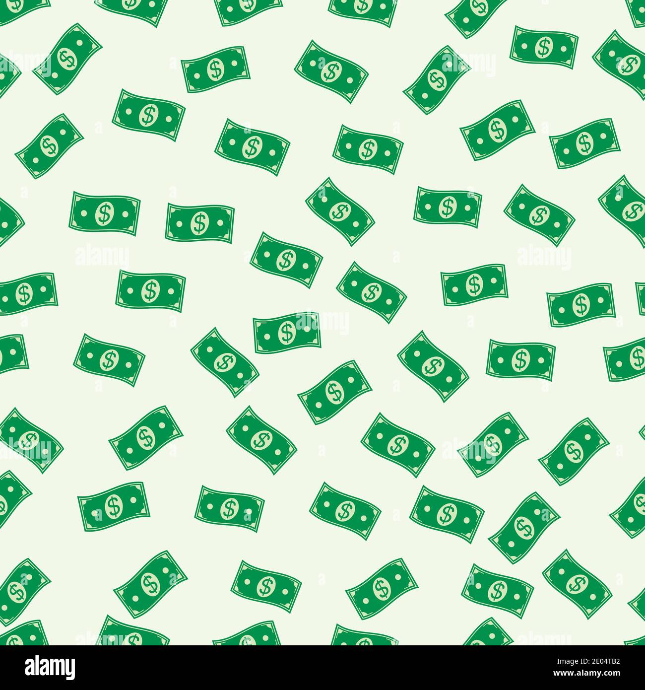 Seamless pattern of the banknote cash money dollar vector seamless background green money symbol wealth and success, paper for gift packing for Stock Vector