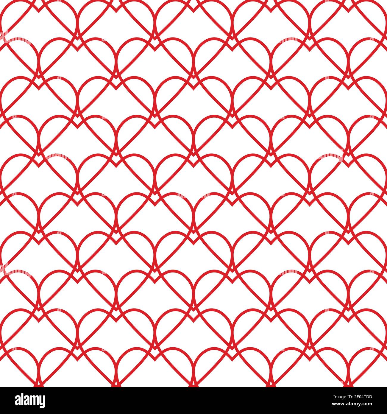 Seamless pattern background hearts, vector grid of hearts for lovers, love Wallpaper for Valentine day Stock Vector