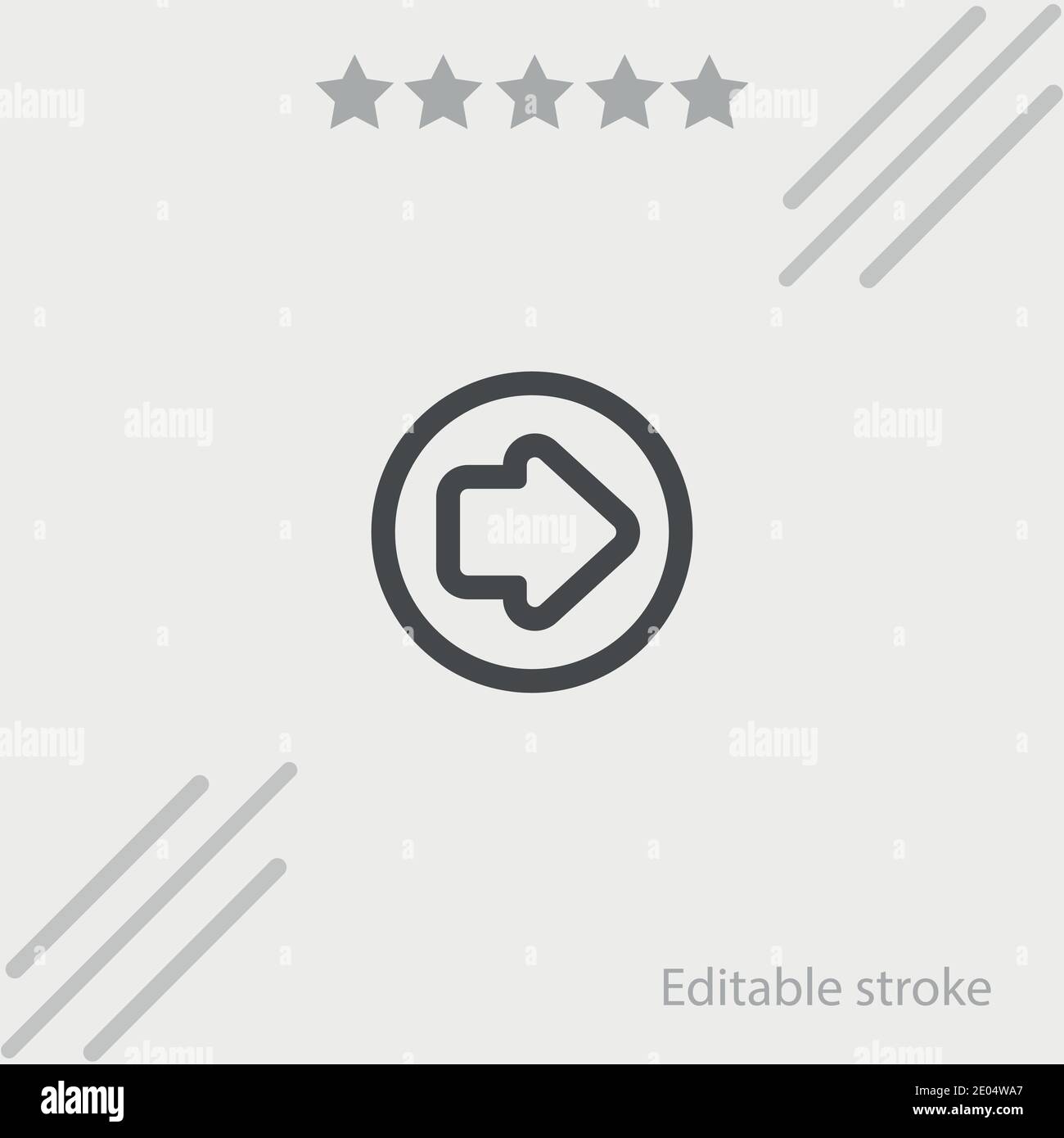 right arrow outline in a circle vector icon modern simple vector ...