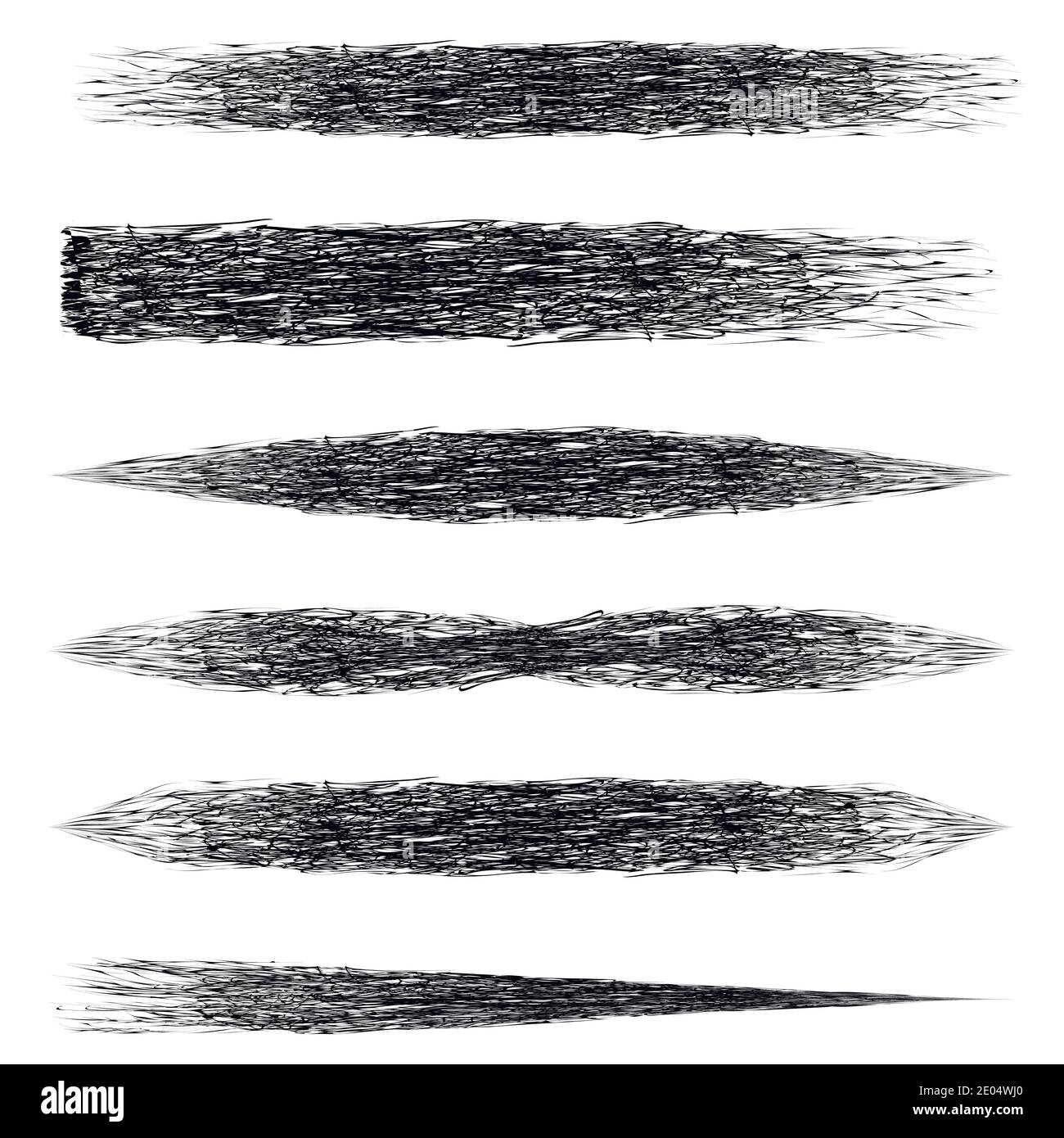 Set brush mascara, vector makeup brush strokes with mascara brush