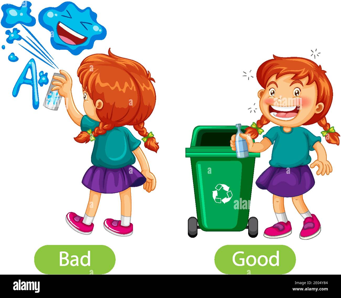 Opposite words with bad and good illustration Stock Vector Image & Art