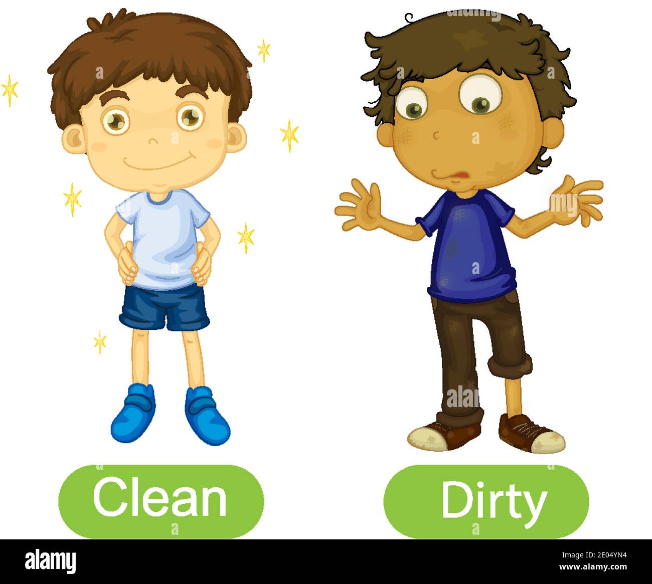 Dirty adjectives. Чистый и грязный мальчик картинка для детей. Clean Dirty вектор. Грязный чистый на английском. Clean Dirty картинка.