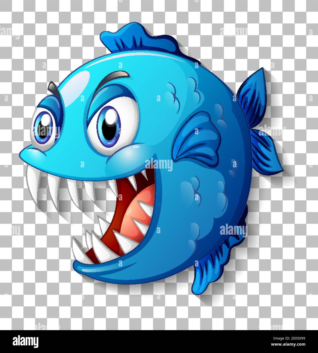 Exotic fish with big eyes cartoon character on transparent background  illustration Stock Vector Image & Art - Alamy