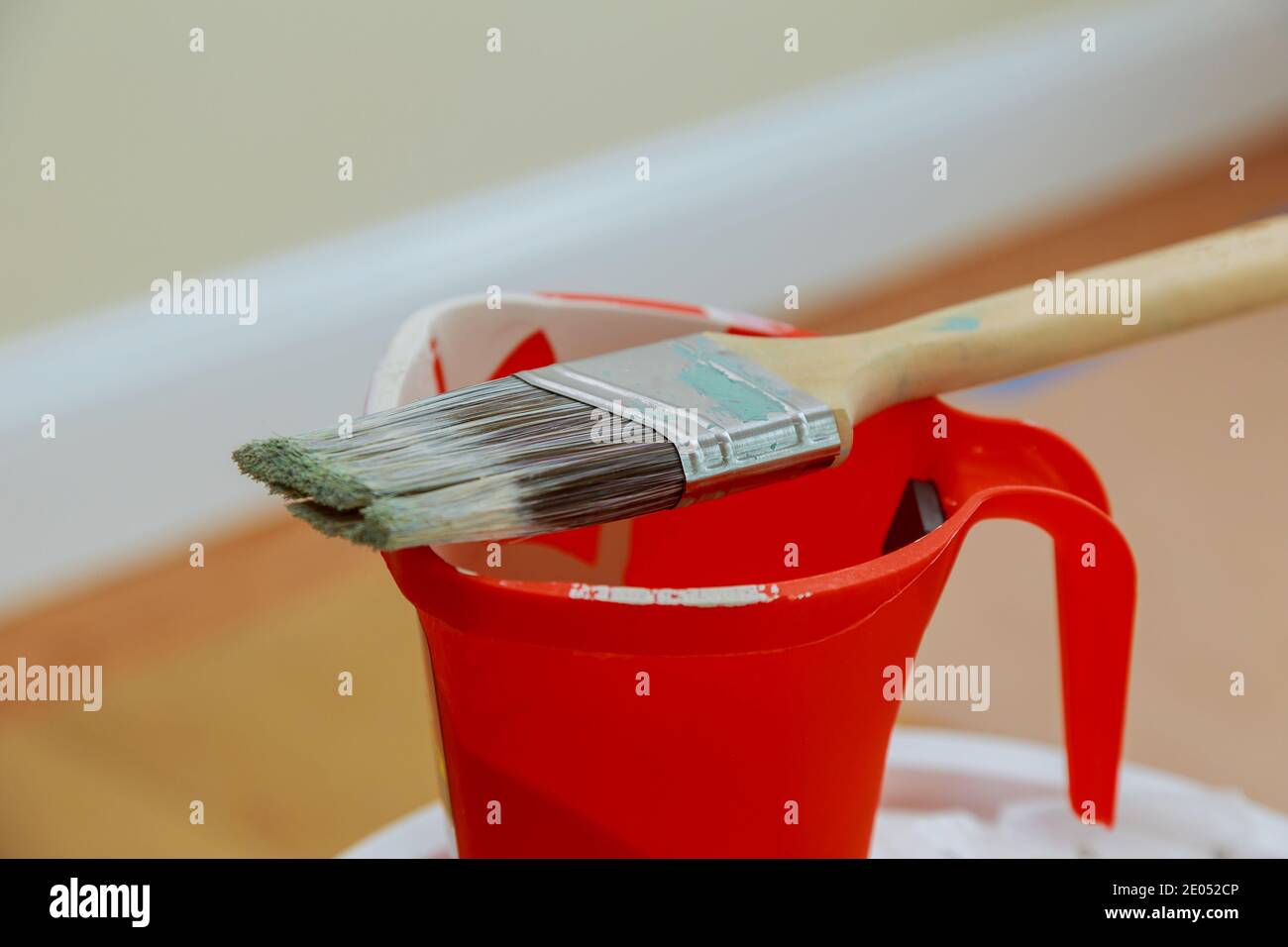 Equipment set on of tools on painting on walls brush Stock Photo Alamy