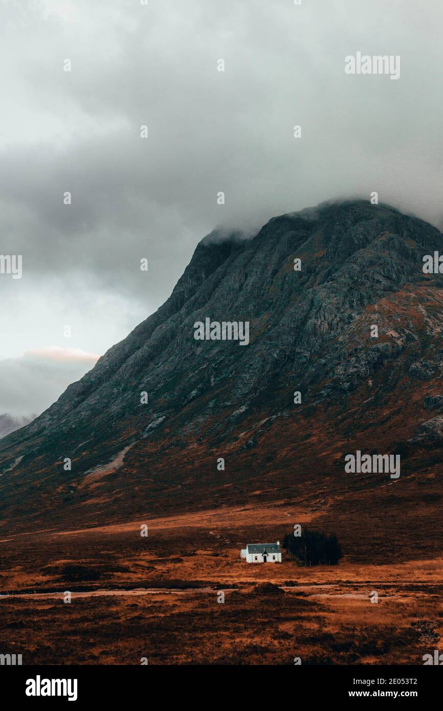 White Cottage located in Glencoe, Scotland Stock Photo Alamy